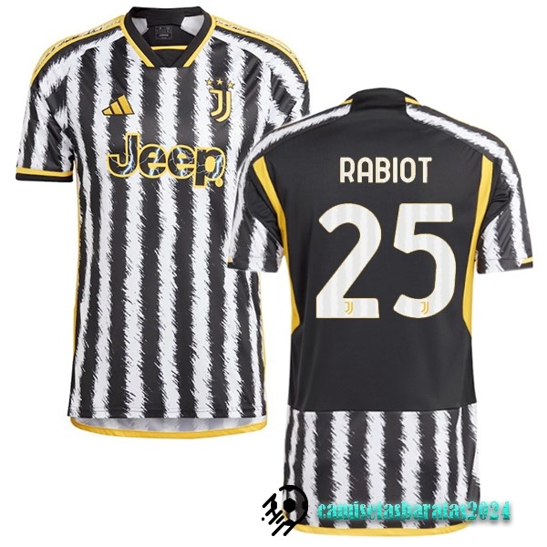 Replicas NO.25 Rabiot Tailandia Casa Camiseta Juventus 2023 2024 Amarillo Negro