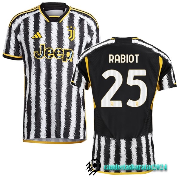 Replicas NO.25 Rabiot Tailandia Casa Jugadores Camiseta Juventus 2023 2024 Amarillo Negro