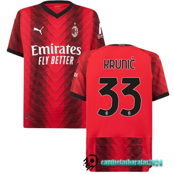 Replicas NO.33 Krunić Tailandia Casa Camiseta AC Milan 2023 2024 Rojo