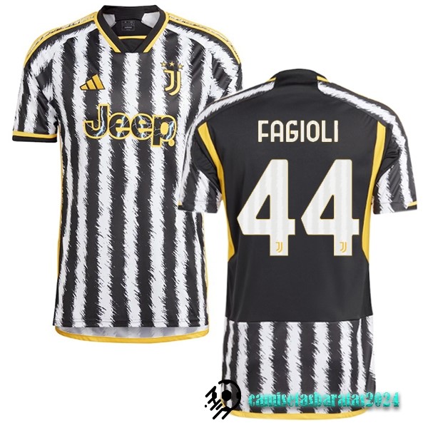 Replicas NO.44 Fagioli Tailandia Casa Camiseta Juventus 2023 2024 Amarillo Negro