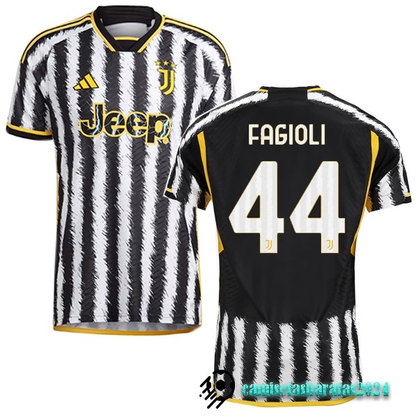 Replicas NO.44 Fagioli Tailandia Casa Jugadores Camiseta Juventus 2023 2024 Amarillo Negro