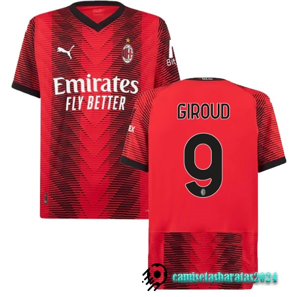 Replicas NO.9 Giroud Tailandia Casa Camiseta AC Milan 2023 2024 Rojo