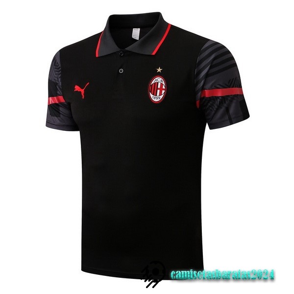 Replicas Polo AC Milan 2022 2023 Negro Rojo