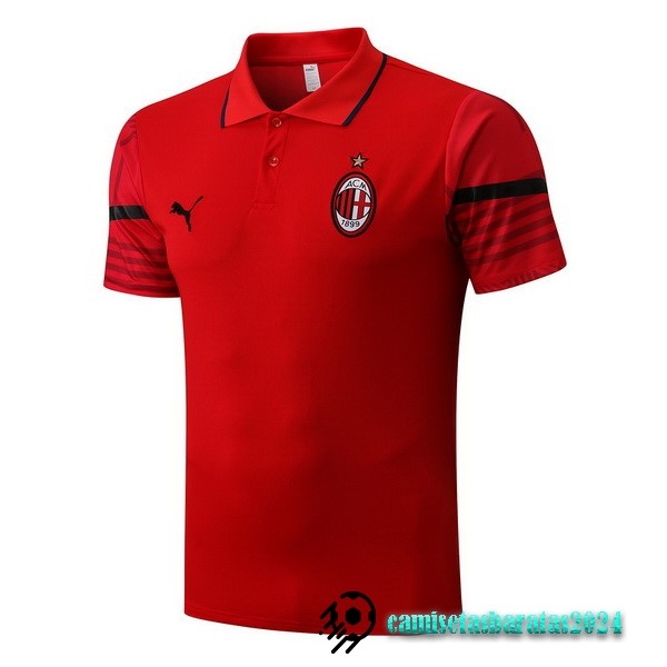 Replicas Polo AC Milan 2022 2023 Rojo Negro