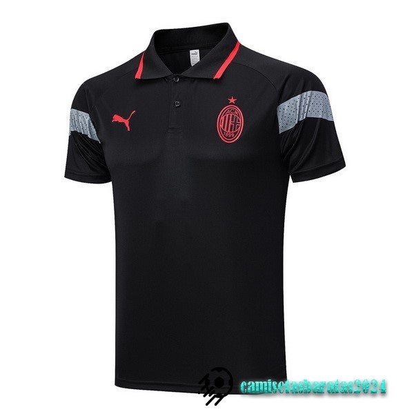 Replicas Polo AC Milan 2023 2024 Negro Rojo