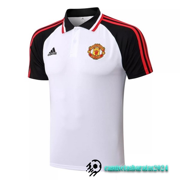 Replicas Polo Manchester United 2022 2023 Blanco Negro Rojo