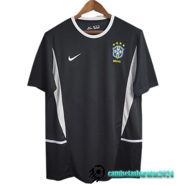 Replicas Portero Camiseta Brasil Retro 2002 Negro