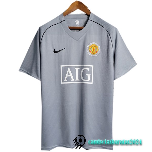 Replicas Portero Camiseta Manchester United Retro 2007 2008 Gris