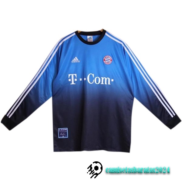 Replicas Portero Camiseta Manga Larga Bayern Múnich Retro 2002 2003 Azul
