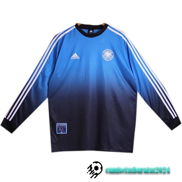 Replicas Portero Manga Larga Camiseta Alemania Retro 2002 Azul