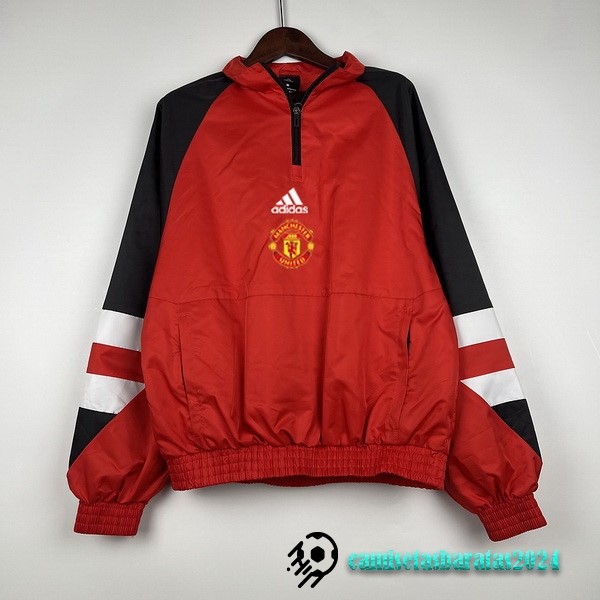 Replicas Rompevientos Manchester United 2023 2024 Rojo Negro