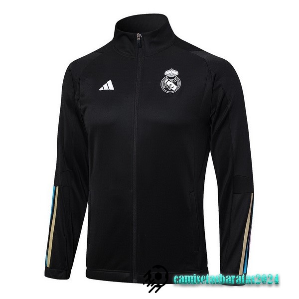 Replicas Ropa Deportiva Con Cremallera Larga Real Madrid 2023 2024 Negro