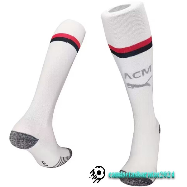 Replicas Segunda Calcetines AC Milan 2023 2024 Blanco