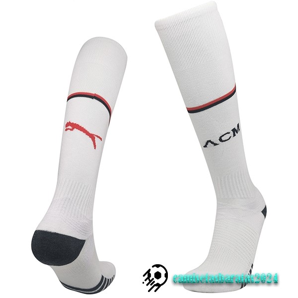 Replicas Segunda Calcetines Niños AC Milan 2022 2023 Blanco