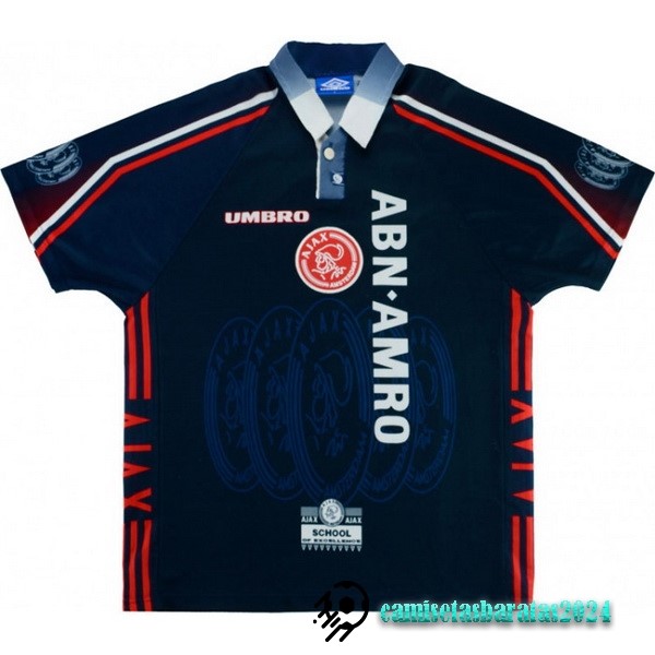 Replicas Segunda Camiseta Ajax Retro 1997 1998 Negro