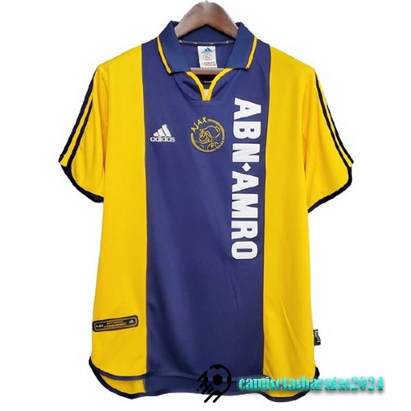 Replicas Segunda Camiseta Ajax Retro 2000 2001 Amarillo