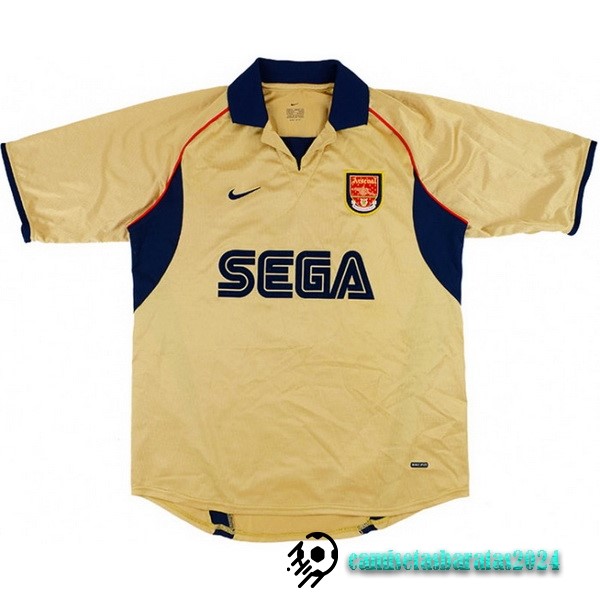 Replicas Segunda Camiseta Arsenal Retro 2001 2002 Amarillo