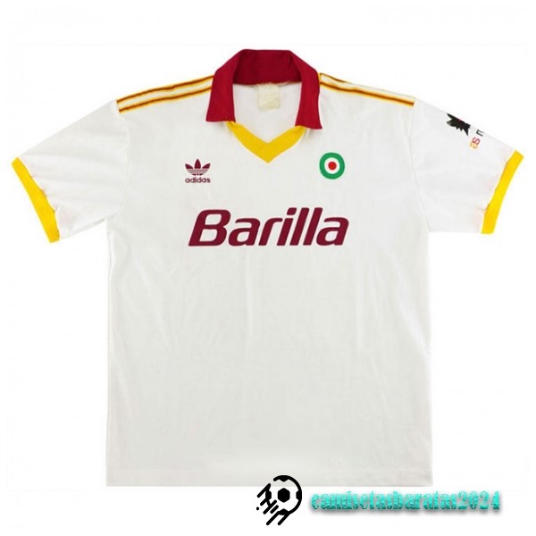 Replicas Segunda Camiseta As Roma Retro 1991 1992 Blanco