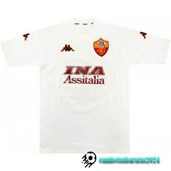 Replicas Segunda Camiseta As Roma Retro 2000 2001 Blanco
