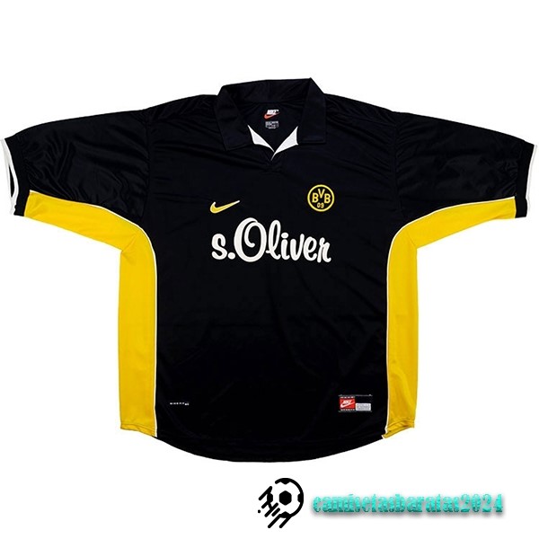 Replicas Segunda Camiseta Borussia Dortmund Retro 1998 2000 Negro