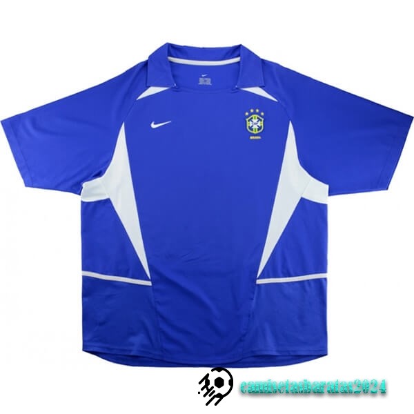 Replicas Segunda Camiseta Brasil Retro 2002 Azul