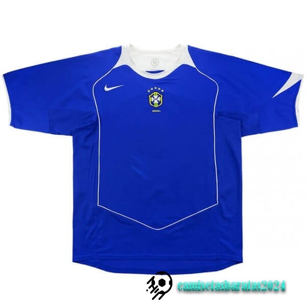 Replicas Segunda Camiseta Brasil Retro 2004 Azul