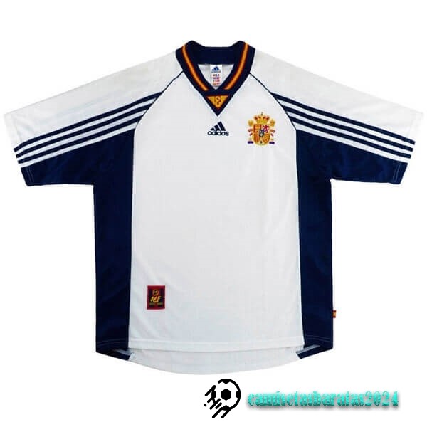 Replicas Segunda Camiseta España Retro 1998 Blanco