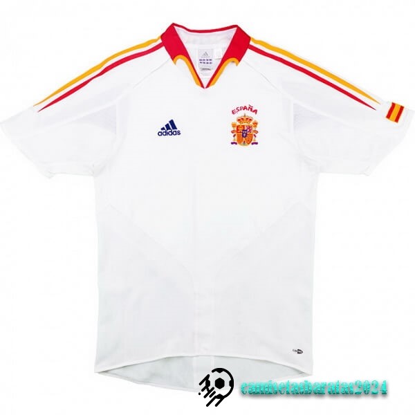 Replicas Segunda Camiseta España Retro 2004 2006 Blanco