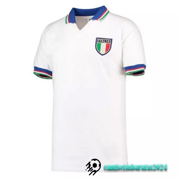 Replicas Segunda Camiseta Italy Retro 1982 Blanco