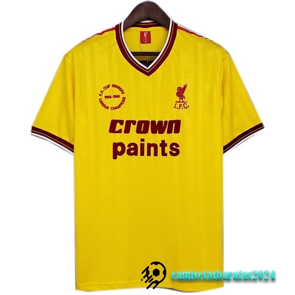 Replicas Segunda Camiseta Liverpool Retro 1985 Amarillo