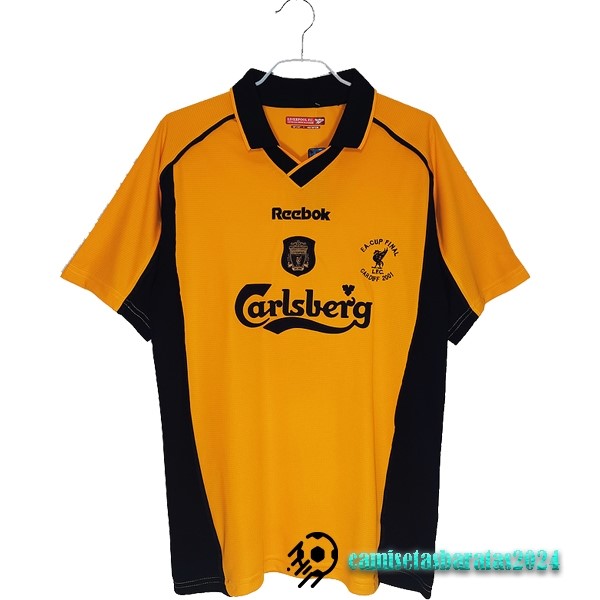 Replicas Segunda Camiseta Liverpool Retro 2000 2001 Amarillo