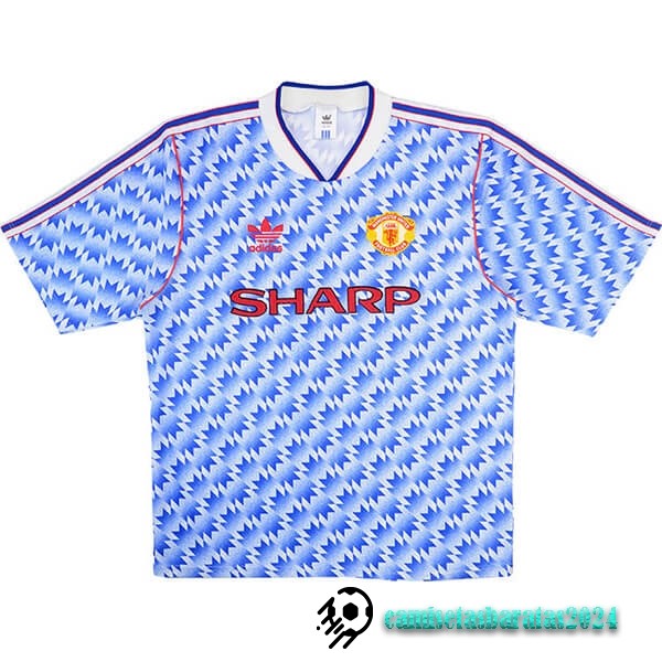 Replicas Segunda Camiseta Manchester United Retro 1990 1992 Azul