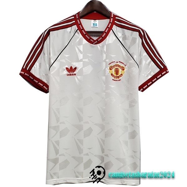 Replicas Segunda Camiseta Manchester United Retro 1991 Blanco