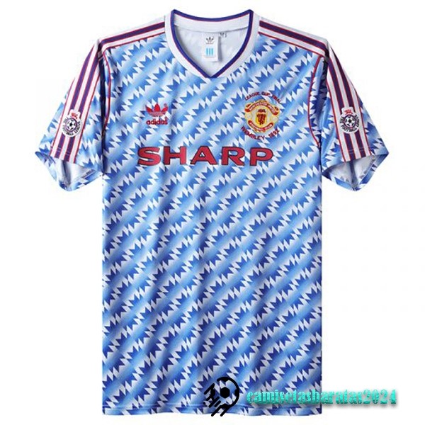 Replicas Segunda Camiseta Manchester United Retro 1992 Azul