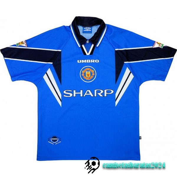 Replicas Segunda Camiseta Manchester United Retro 1997 1998 Azul