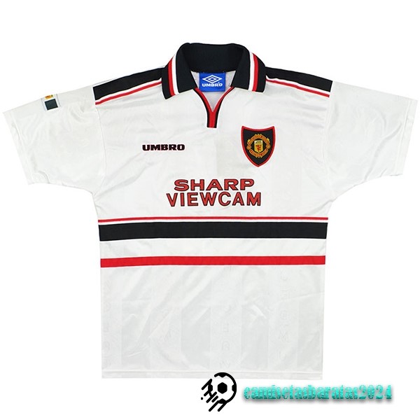 Replicas Segunda Camiseta Manchester United Retro 1998 1999 Blanco