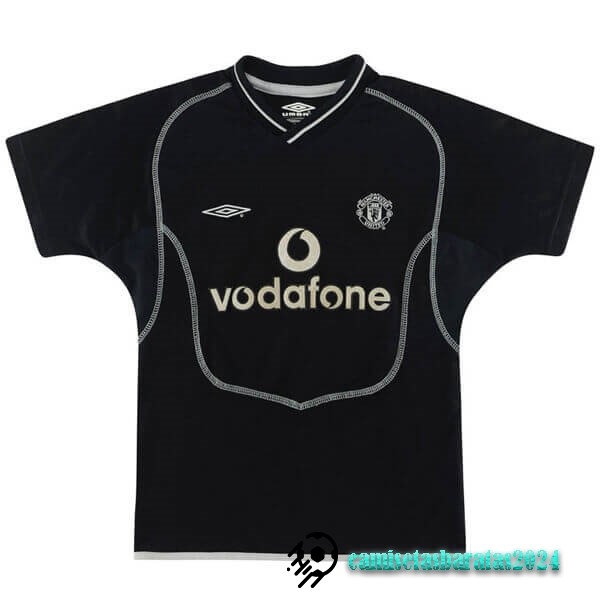 Replicas Segunda Camiseta Manchester United Retro 2000 2002 Negro