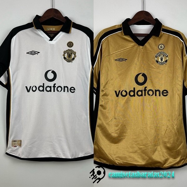 Replicas Segunda Camiseta Manchester United Retro 2001 2002 Blanco