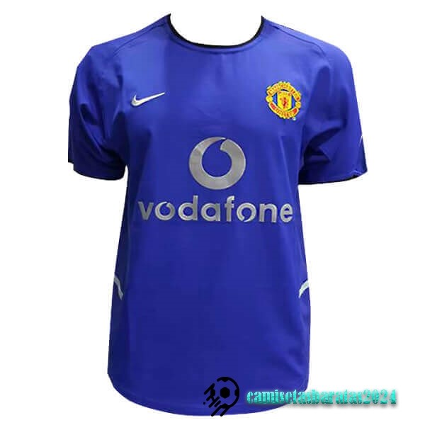 Replicas Segunda Camiseta Manchester United Retro 2002 2003 Azul