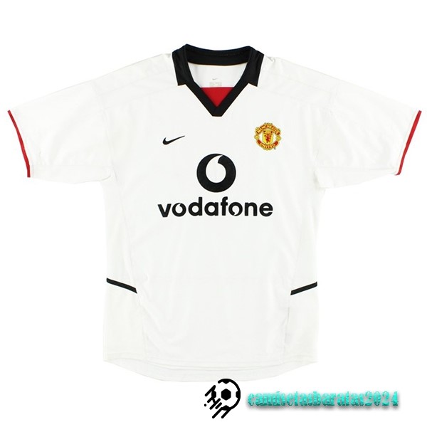 Replicas Segunda Camiseta Manchester United Retro 2002 2003 Blanco