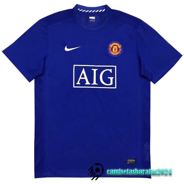 Replicas Segunda Camiseta Manchester United Retro 2007 2008 Azul