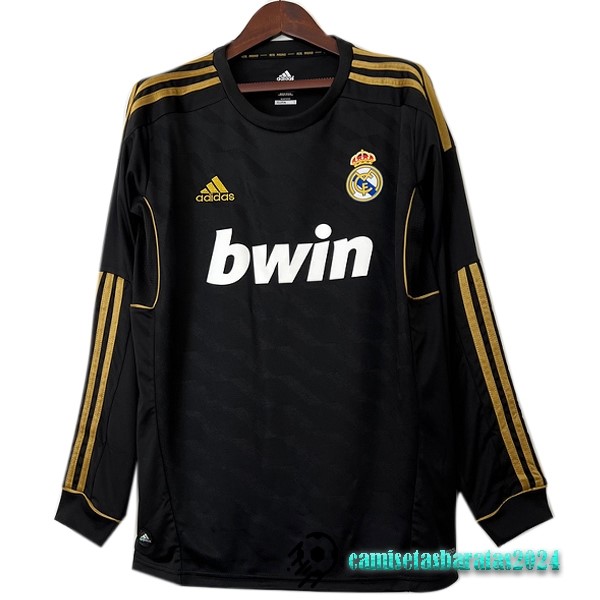 Replicas Segunda Camiseta Manga Larga Real Madrid Retro 2011 2012 Negro