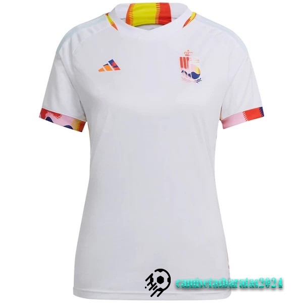 Replicas Segunda Camiseta Mujer Bélgica 2022 Blanco