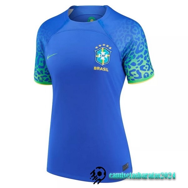 Replicas Segunda Camiseta Mujer Brasil 2022 Azul