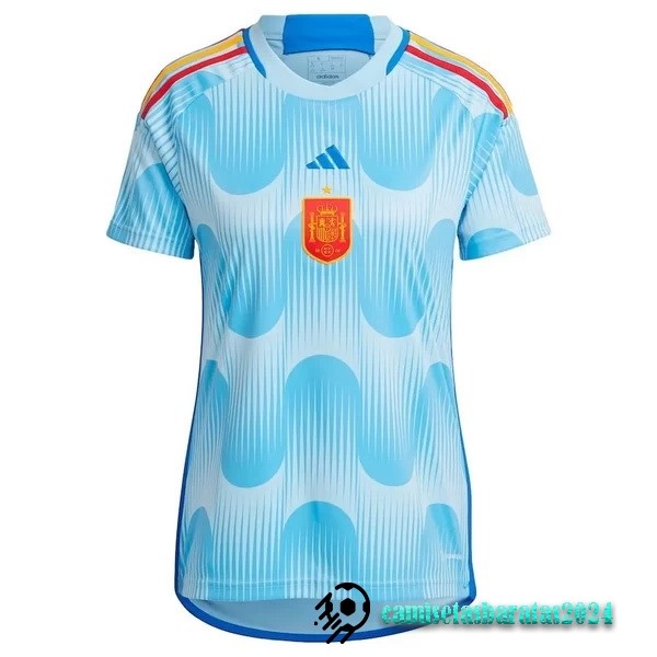 Replicas Segunda Camiseta Mujer España 2022 Azul