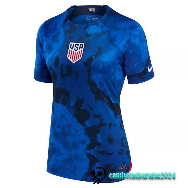 Replicas Segunda Camiseta Mujer Estados Unidos 2022 Azul