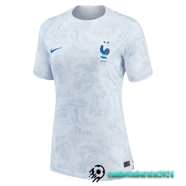 Replicas Segunda Camiseta Mujer Francia 2022 Blanco