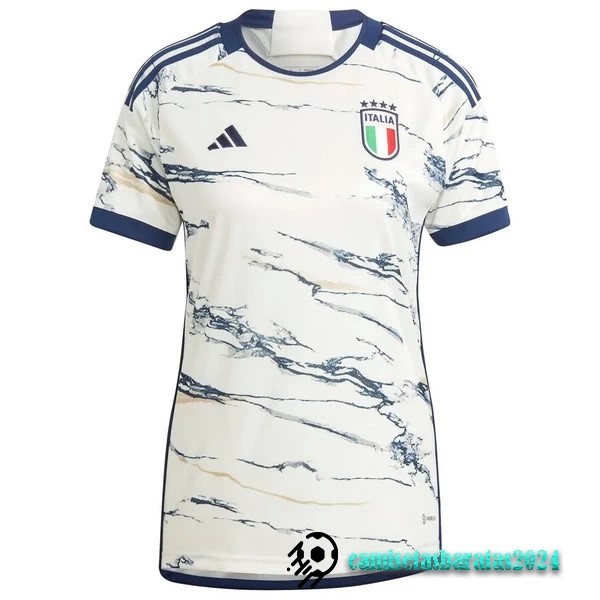 Replicas Segunda Camiseta Mujer Italia 2023 Blanco