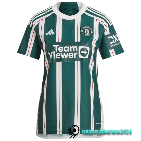 Replicas Segunda Camiseta Mujer Manchester United 2023 2024 Verde