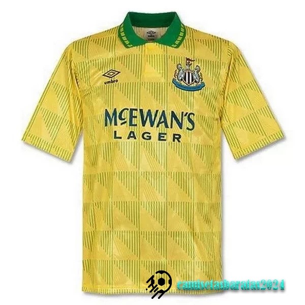 Replicas Segunda Camiseta Newcastle United Retro 1991 Amarillo